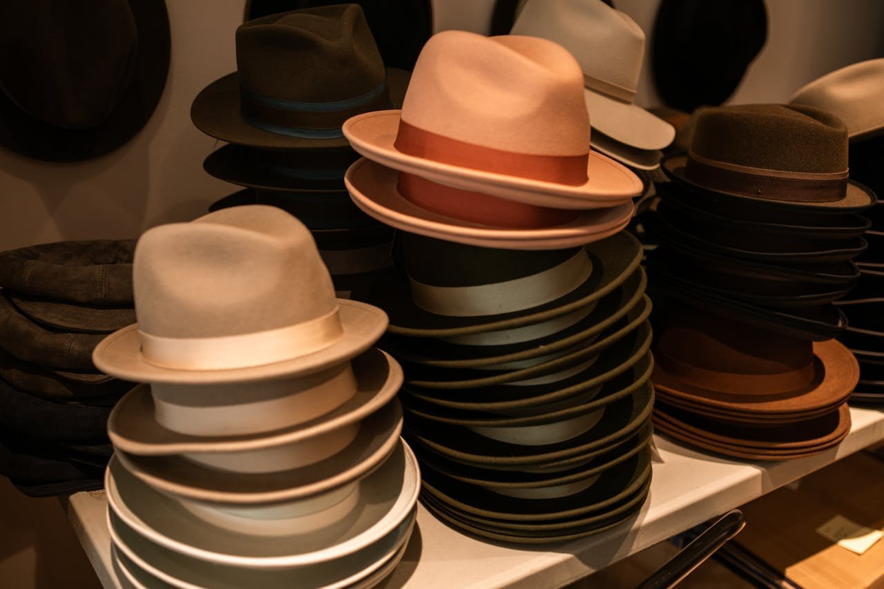 White and Black Fedora Hats